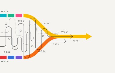 Soyut ok yönü. Teknoloji geçmişi. Yüksek hız. Yüksek teknoloji.