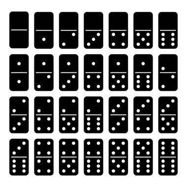 Domino seti beyaz arkaplanda izole edildi