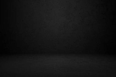 Ürünün görüntülenmesi veya montajı için siyah grunge duvar arkaplanı