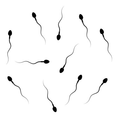 Düşük sperm sayısı simgesi izole edilmiş beyaz arkaplan