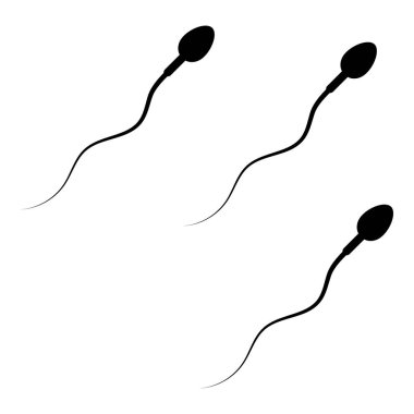 Beyaz arkaplanda sperm hücre simgesi izole edildi