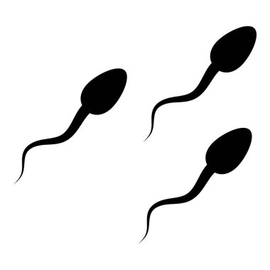 Beyaz arkaplanda sperm hücre simgesi izole edildi