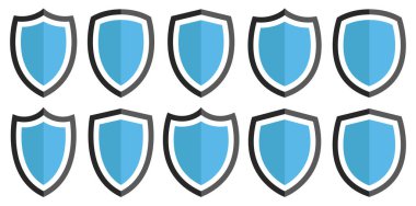 Beyaz arkaplanda kalkan simgesi izole edildi