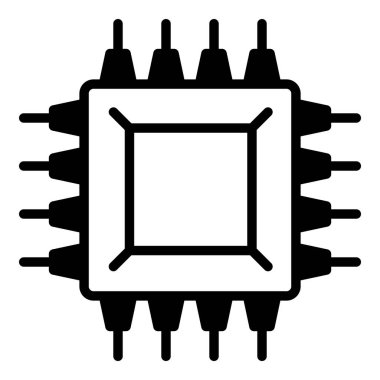 Beyaz arkaplanda mikro çip simgesi izole edildi