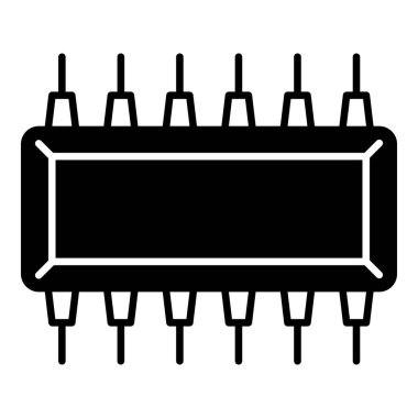 Beyaz arkaplanda mikro çip simgesi izole edildi