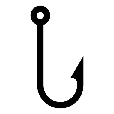 Balık kancası simgesi beyaz arkaplanda izole edildi