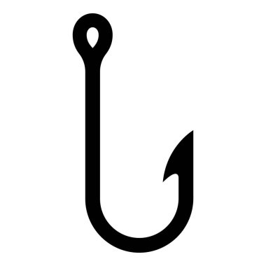 Balık kancası simgesi beyaz arkaplanda izole edildi