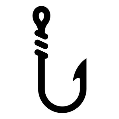 Balık kancası simgesi beyaz arkaplanda izole edildi