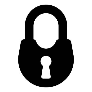 Beyaz arkaplanda kilit simgesi izole edildi