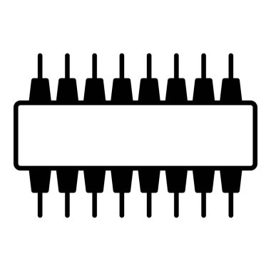 Beyaz arkaplanda mikro çip simgesi izole edildi