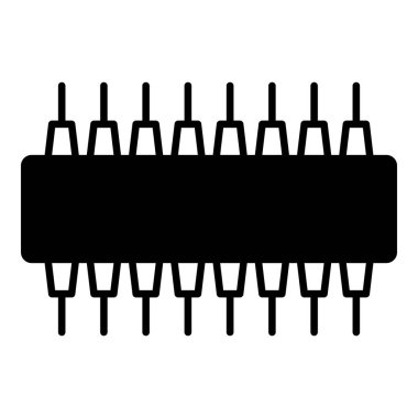 Beyaz arkaplanda mikro çip simgesi izole edildi