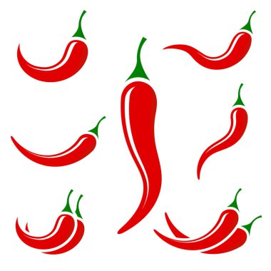 beyaz arka plan üzerinde izole kırmızı biber simgesi