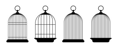 Kuş kafesi simgesi beyaz arkaplanda izole edildi