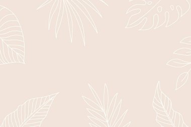 Tropik yaprak çerçevesi. Metin için kopyalama alanı olan arkaplan şablonu