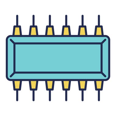 Beyaz arkaplanda mikro çip simgesi izole edildi