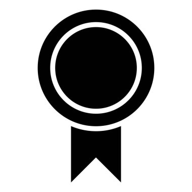 Beyaz arkaplanda siyah madalya simgesi