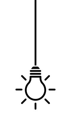 Ampul beyaz arka plan üzerinde asılı