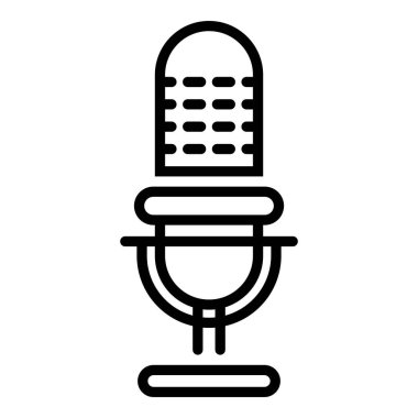Beyaz arkaplanda mikrofon vektör simgesi