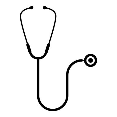 Beyaz arka plan üzerinde izole stetoskop simgesi