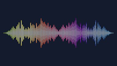 Dengeleyicinin dalgaları. Ses dalgası konuşuyor. Müzikten konuşan ses hattı seviyeleri. Podcasting