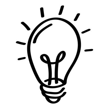 Ampul. Çizgi film karalama ışıklandırması