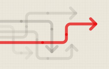 Soyut ok yönü. İş yatırımından başarıya. finansal veri grafiği stratejisi. Teknoloji geçmişi. Yüksek hız.