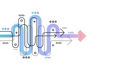 Soyut ok yönü. İş yatırımından başarıya. finansal veri grafiği stratejisi. Teknoloji geçmişi. Yüksek hız.