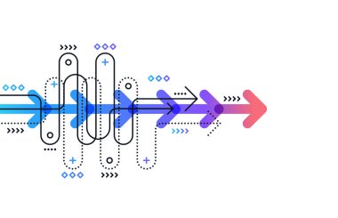Soyut ok yönü. İş yatırımından başarıya. finansal veri grafiği stratejisi. Teknoloji geçmişi. Yüksek hız.