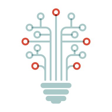 İçinde devre kartı olan ampul fikri simgesi. İş fikri kavramı