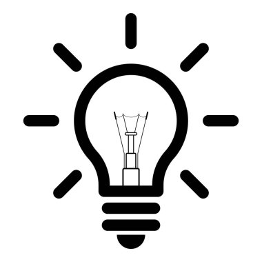 Ampul simgesi beyaz arkaplanda izole edildi