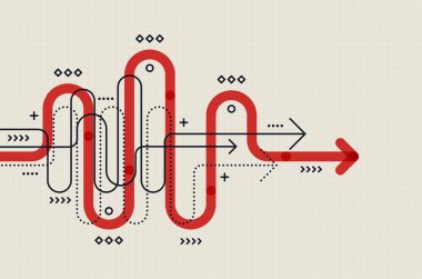 Soyut ok yönü. İş yatırımından başarıya. finansal veri grafiği stratejisi. Teknoloji geçmişi. Yüksek hız.