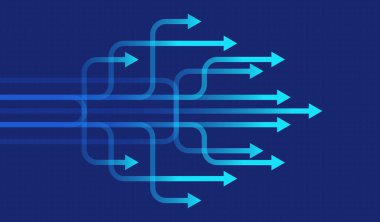 Soyut ok yönü. İş yatırımından başarıya. finansal veri grafiği stratejisi. Teknoloji geçmişi. Yüksek hız.