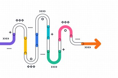 Soyut ok yönü. İş yatırımından başarıya. finansal veri grafiği stratejisi. Teknoloji geçmişi. Yüksek hız.