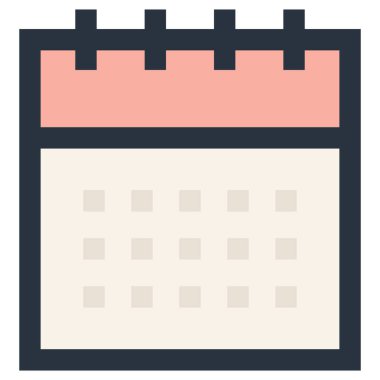 Takvim simgesi beyaz arkaplanda izole edildi