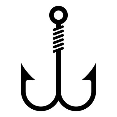 Balık kancası simgesi beyaz arkaplanda izole edildi