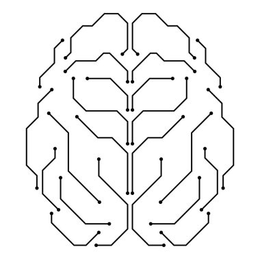 Devre kartlı beyin. Dijital konsept
