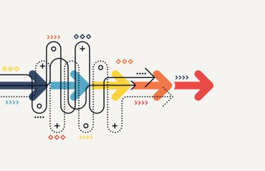 Soyut ok yönü. İş yatırımından başarıya. finansal veri grafiği stratejisi. Teknoloji geçmişi. Yüksek hız.