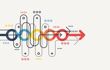 Soyut ok yönü. İş yatırımından başarıya. finansal veri grafiği stratejisi. Teknoloji geçmişi. Yüksek hız.