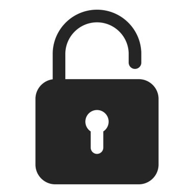 Beyaz arkaplanda kilit simgesi izole edildi