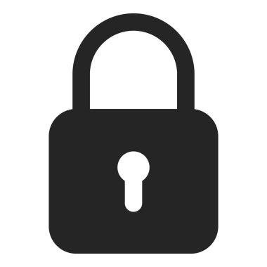 Beyaz arkaplanda kilit simgesi izole edildi