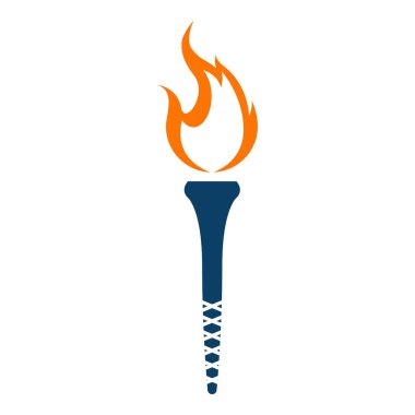 Meşale simgesi beyaz arkaplanda izole edildi