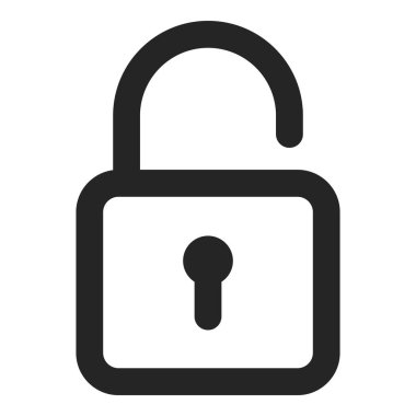 Beyaz arkaplanda kilit simgesi izole edildi