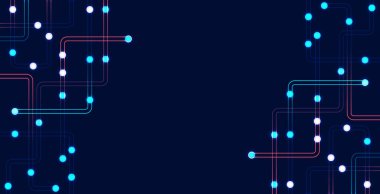 Circuit connect lines and dots. Network technology and Connection concept. Decentralized network nodes connections