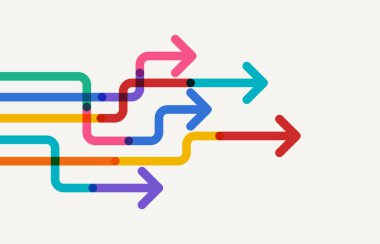 Soyut ok yönü. İş yatırımından başarıya. finansal veri grafiği stratejisi. Teknoloji geçmişi. Yüksek hız.