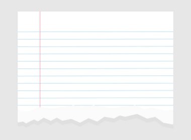 Yırtık kağıt, yırtılmış defter kağıdı