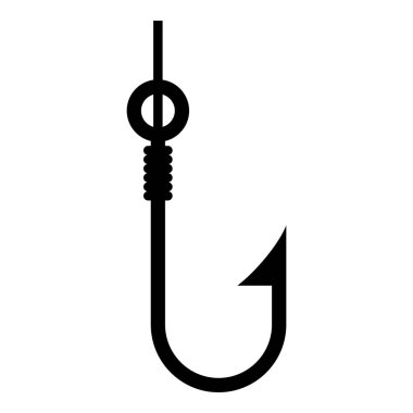 Balık kancası simgesi beyaz arkaplanda izole edildi