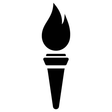 Meşale simgesi beyaz arkaplanda izole edildi