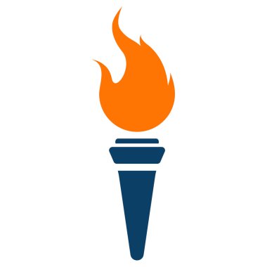 Meşale simgesi beyaz arkaplanda izole edildi