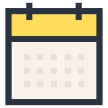 Takvim simgesi beyaz arkaplanda izole edildi