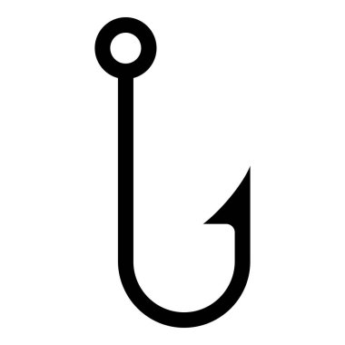 Balık kancası simgesi beyaz arkaplanda izole edildi